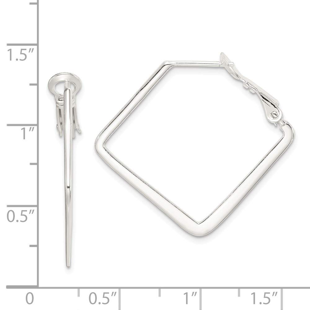 Sterling Silver Square Hoop Earrings for Women | 925 Sterling Silver Minimalist Square Hoops | QE3739 | Perfect for Everyday Wear, Office, Date Night & Special Occasions