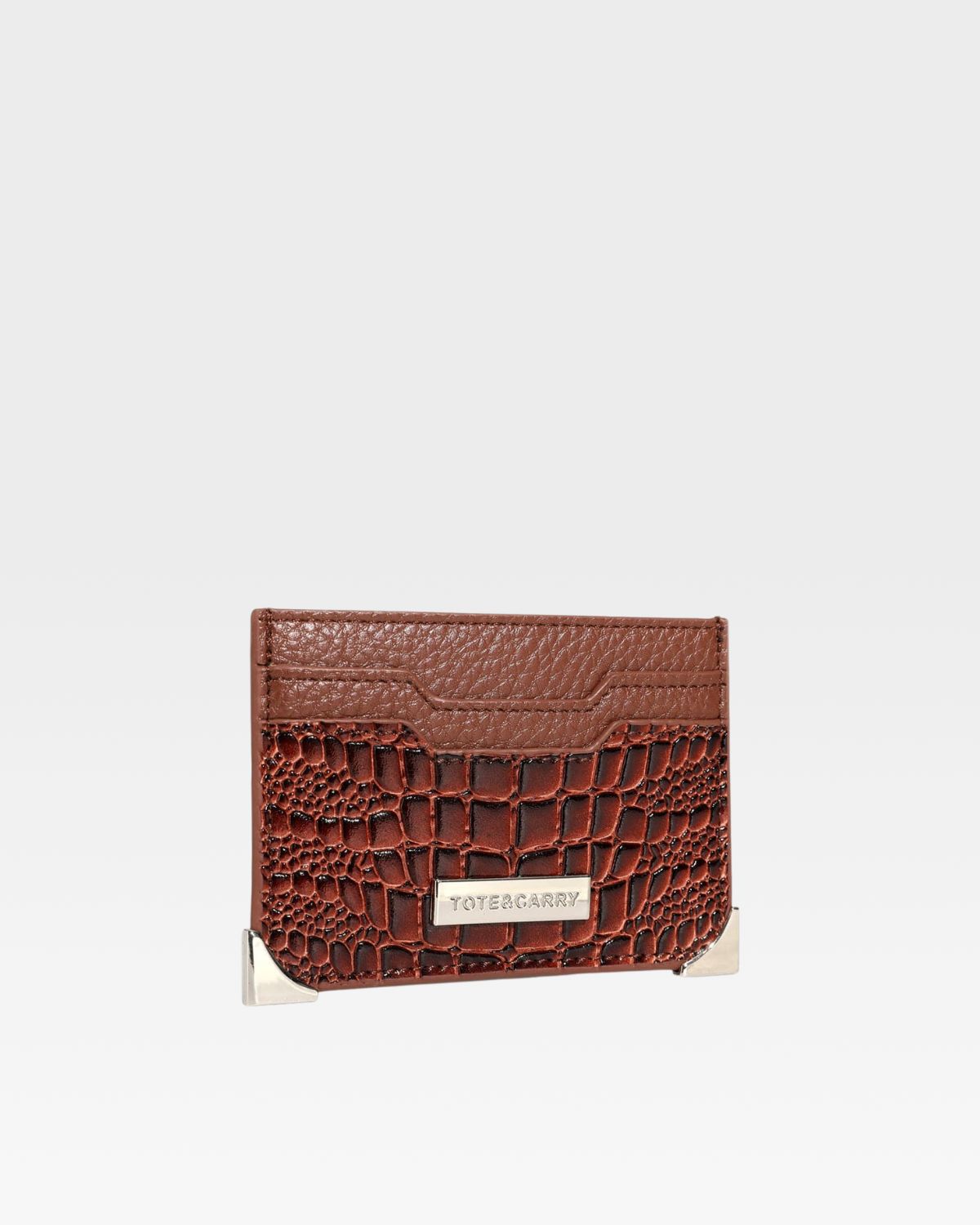 Premium Brown Crocodile Leather Card Holder Wallet - Slim RFID Blocking ID Credit Card Case for Men & Women - Perfect for Travel, Business & Everyday Use
