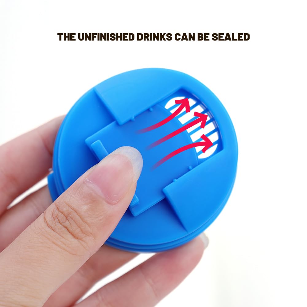Reusable Soda Can Covers & Lids - 6pcs Round Protectors for Soda, Cola & Beer Cans (2.4 Inch) - Perfect for Parties, BBQs, Outdoor Events & Keeping Drinks Fresh