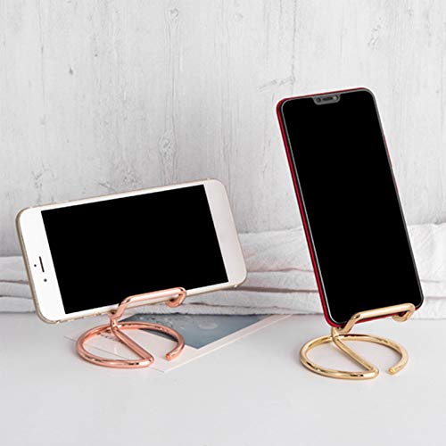 IKAAR Rose Gold Phone Stand for Desk - Adjustable Cell Phone Holder Compatible with iPhone, Samsung, Tablets (4-12.9