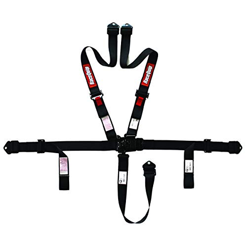 Racequip L&L 16.1 5-Point 2-Inch Racing Harness Belts with PU Lap Padding & Black Hardware - Perfect for Motorsports, Track Days & Off-Road Racing