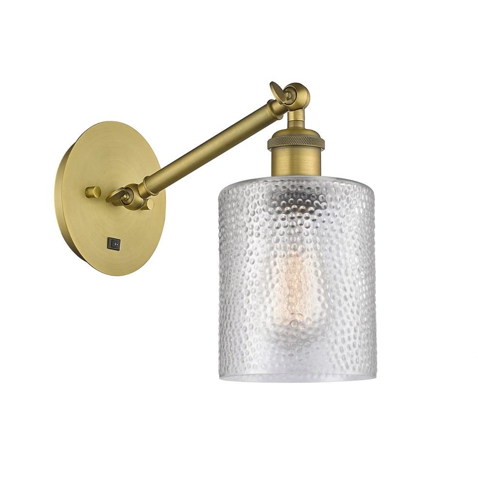 Industrial Style LED Wall Sconce Light - 1 Light Clear Glass Shade - 11.38