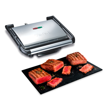 Tefal Inicio 2000W Electric Indoor Grill - Non-Stick BBQ Grill Pan for Healthy Cooking, Perfect for Steak, Chicken, and Vegetables - Ideal for Home Kitchen, Dorm, or Small Apartments