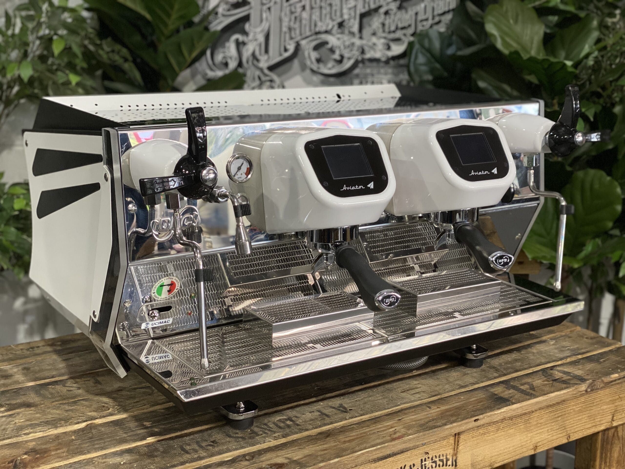 BFC Aviator 2 Group Commercial Espresso Machine in Custom White - Perfect for Coffee Shops, Restaurants & Home Baristas