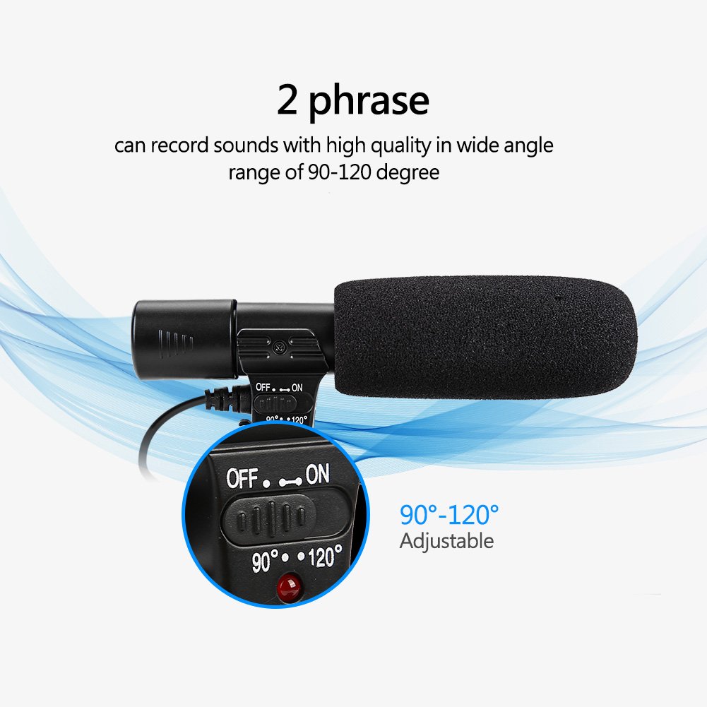 Best Lightweight Portable Condenser Microphone with Windscreen for DSLR Camera & Camcorder - Perfect for Vlogging, YouTube Videos & Professional Recording