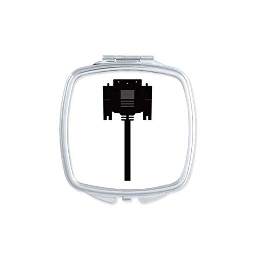 DIYthinker Black Compact Pocket Mirror with Double-Sided Glass & Display Screen Cable Plug - Perfect for Travel, Makeup, and On-the-Go Touch-Ups