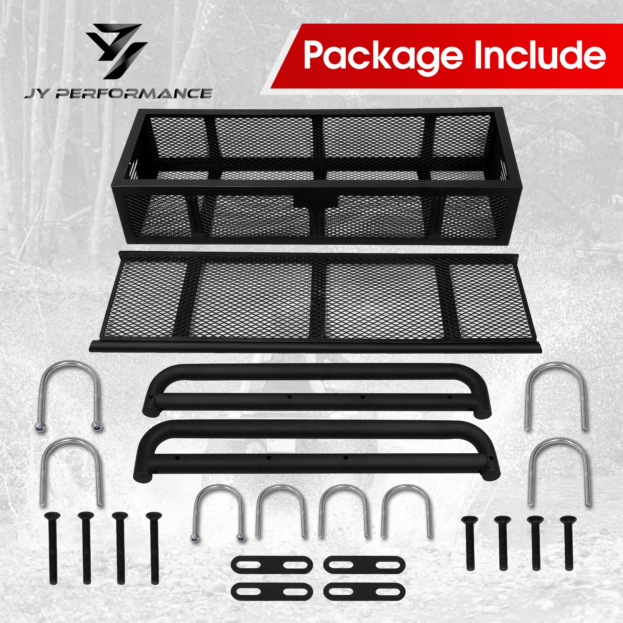 JY Performance Universal ATV Rear Cargo Basket - Heavy Duty Storage Rack for Camping, Fishing, Beach & Hiking | Perfect for Outdoor Adventures & Utility Work