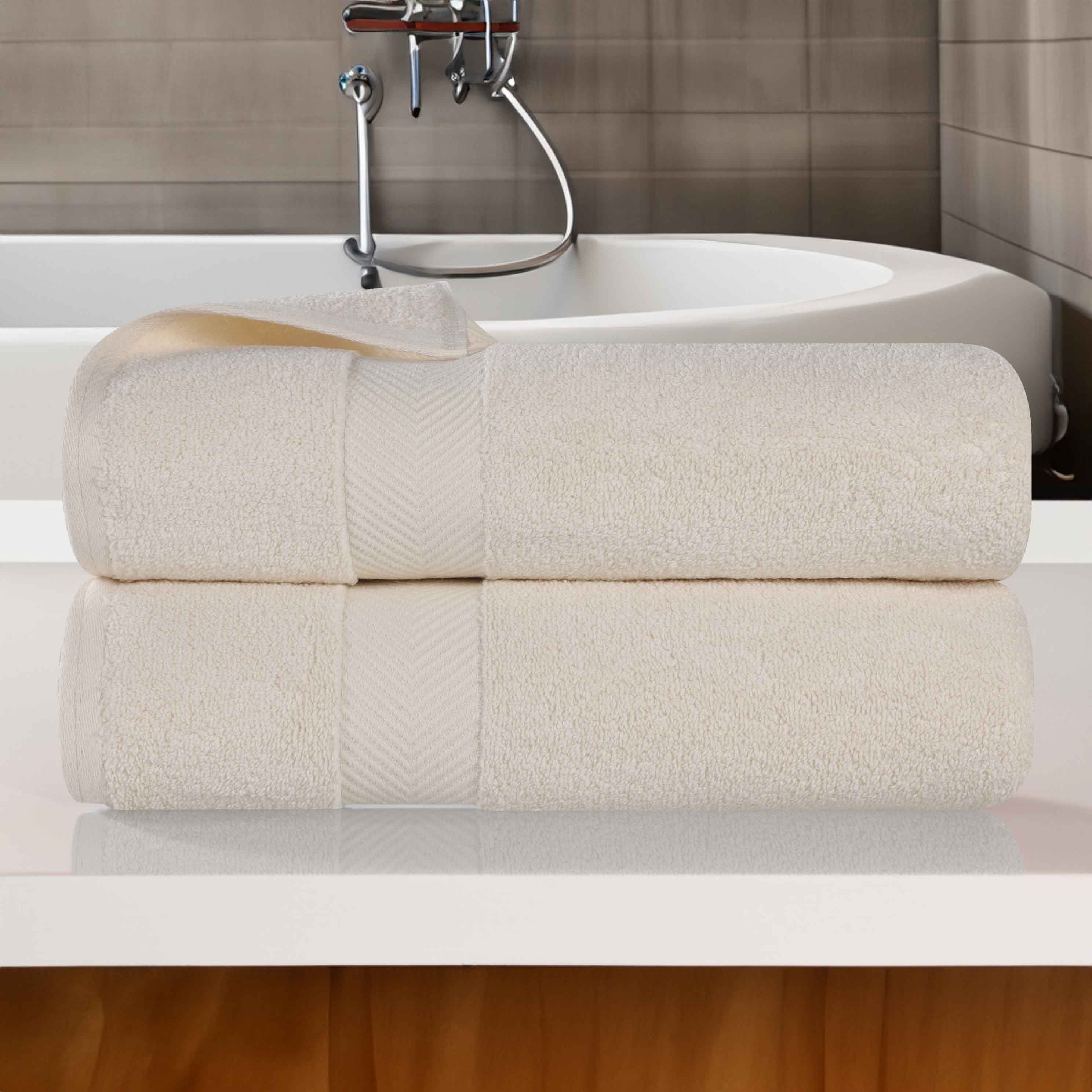 Premium Zero Twist Cotton 2-Piece Bath Towel Set - Ultra Soft & Absorbent - Perfect for Spa, Bathroom & Beach Use