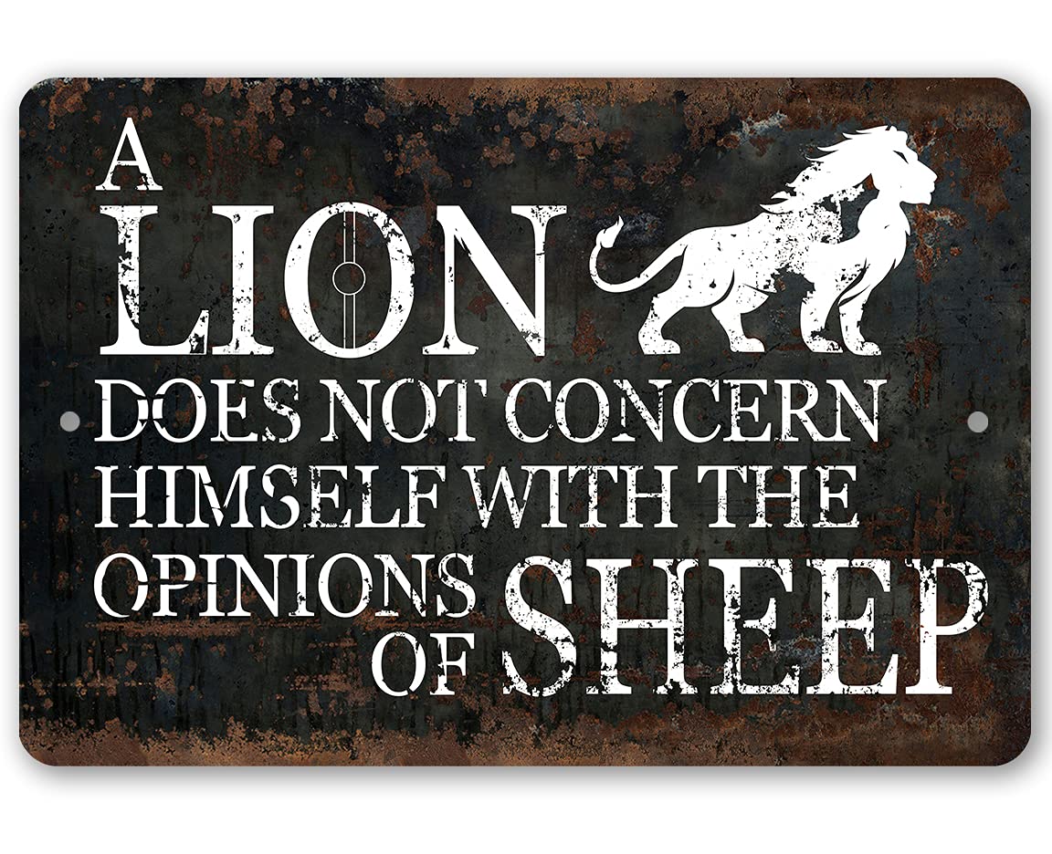 Lion Motivational Metal Gym Sign - Inspirational Workout Poster for Home & Gym Decor - Indoor/Outdoor Durable Wall Art - Perfect Gift for Men & Women - Ideal for Home Gym, Office, or Fitness Studio Motivation