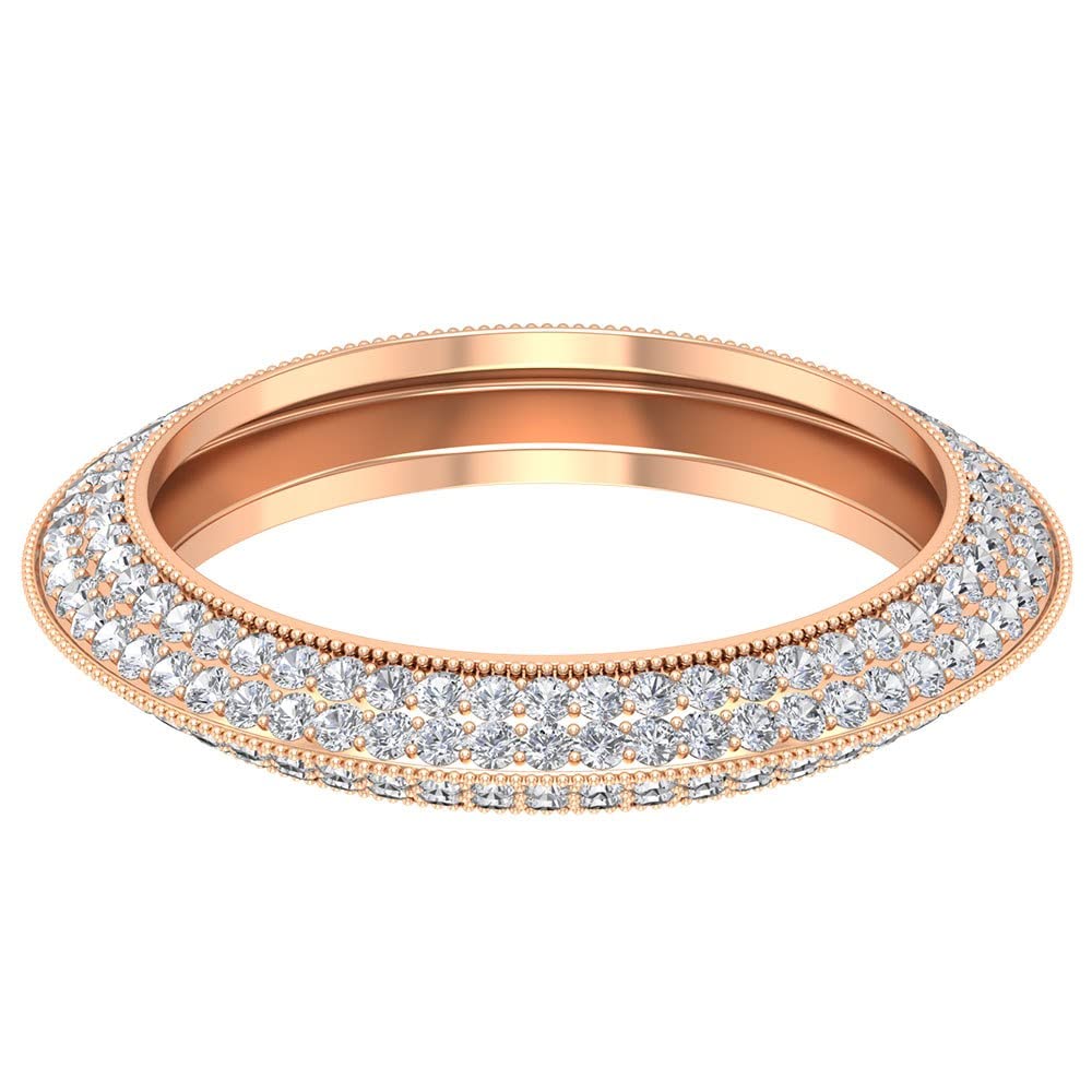 2.25 CT Moissanite Eternity Ring for Women - 14K Solid Gold Knife Edge & Beaded Wedding Band, Durable Sparkling Anniversary Gift for Her - Perfect for Engagement, Proposal, Valentine's Day & Special Occasions
