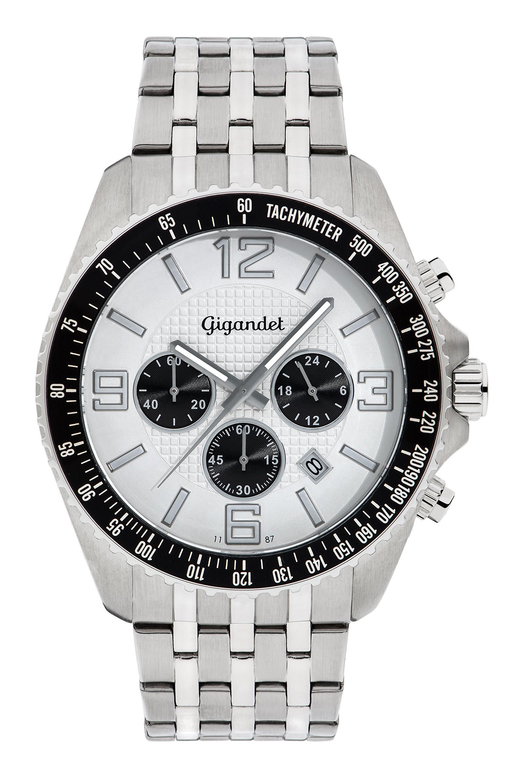 Gigandet Fast Track Men's Chronograph Analog Quartz Watch - Silver & Black (Model G12-004) | Stylish Dress Watch for Business, Formal Events & Everyday Wear