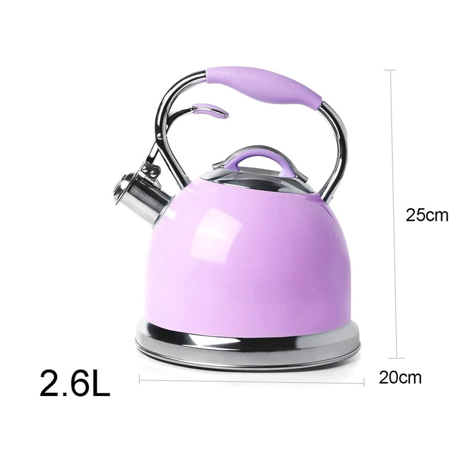 2.6 qt Stainless Steel Whistling Tea Kettle - Stovetop Safe for Gas & Electric Cooktops - Perfect for Kitchen, Restaurant, Office & Camping Use