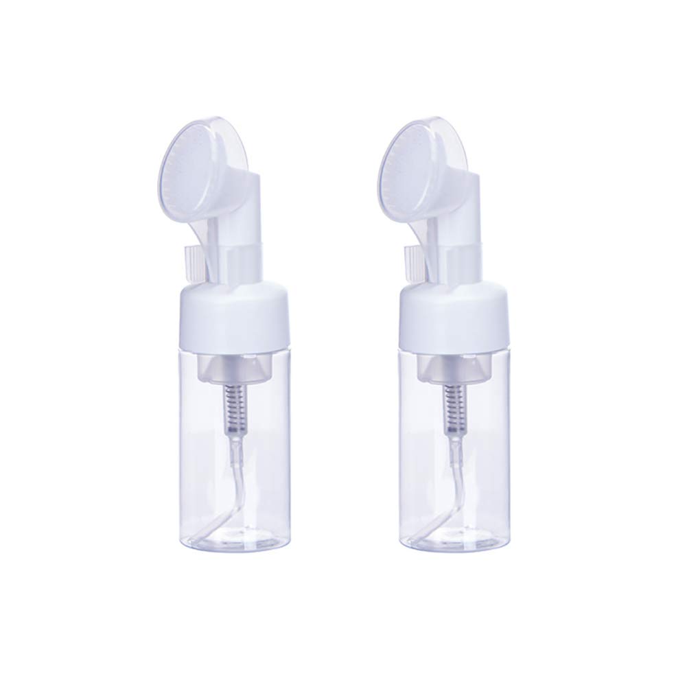 2Pcs Clear Foam Dispenser Bottles 100ml - Refillable Travel Soap Pump for Shampoo & Cleaning