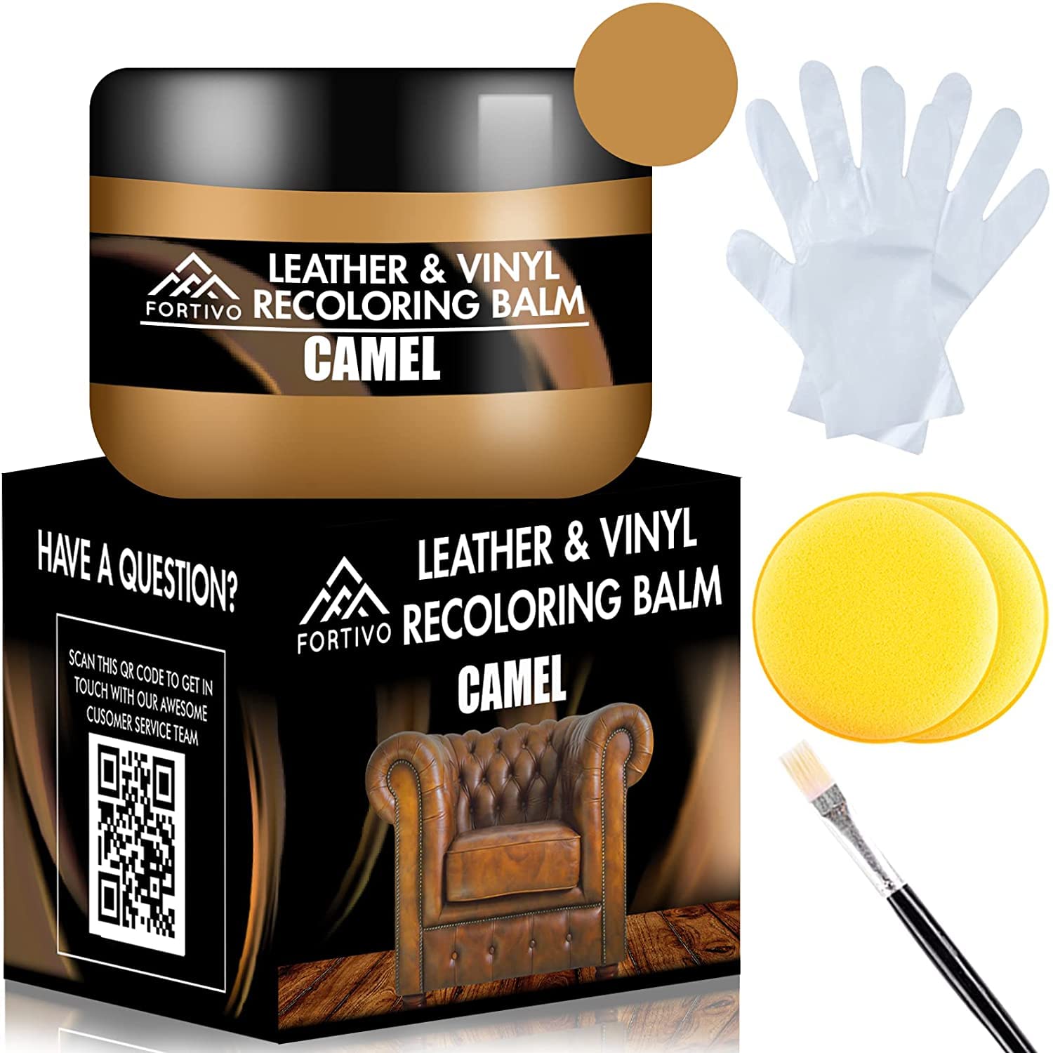 EAST MOON Leather Repair Kit - Furniture & Car Seat Color Restorer with Recoloring Balm & Repair Cream | Fix Scratches on Couches, Sofas, Jackets & Handbags (Brown)