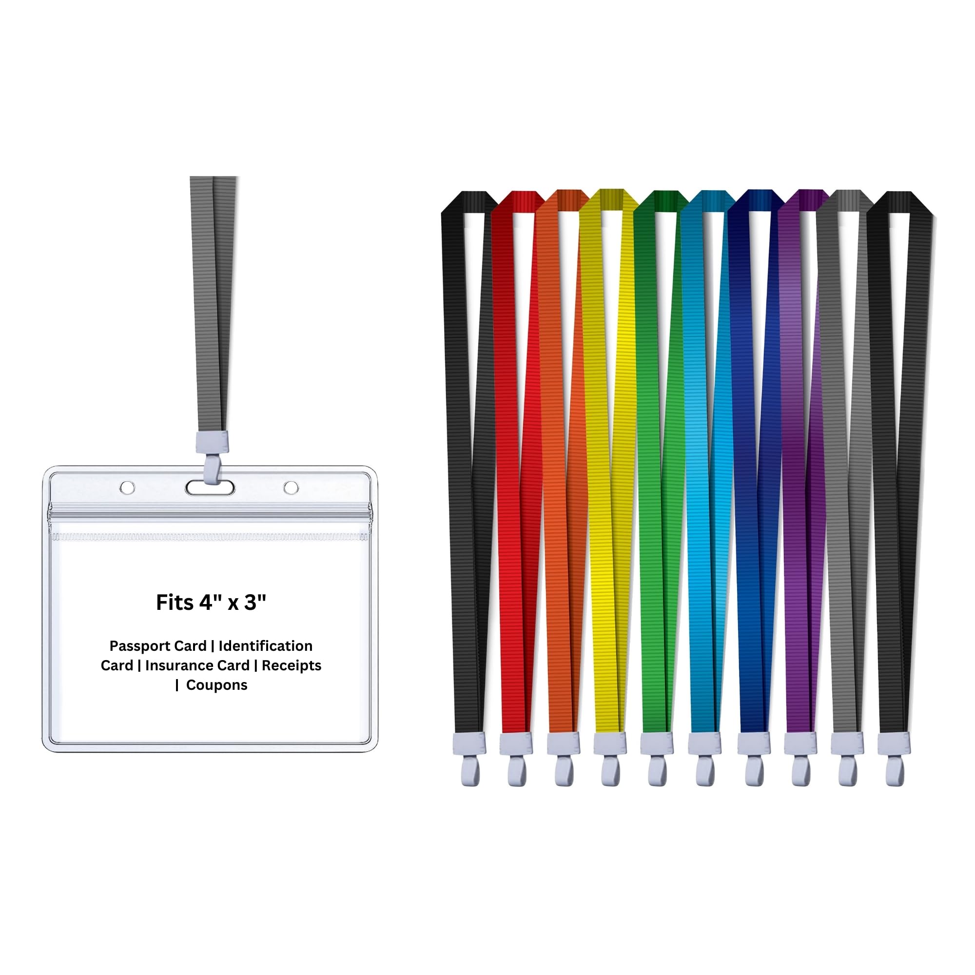 10-Pack CDC Vaccine Card Protectors - Waterproof Vinyl Sleeves for Travel & Lanyards