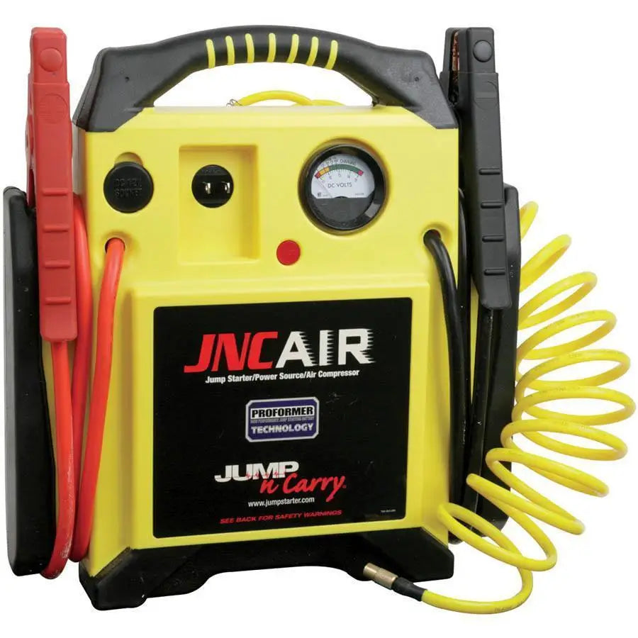 Clore Jump N Carry 1700 Peak Amp Portable Car Jump Starter with Built-in Air Compressor - Emergency Battery Booster for Cars, Trucks & SUVs - Perfect for Roadside Assistance & Camping Trips