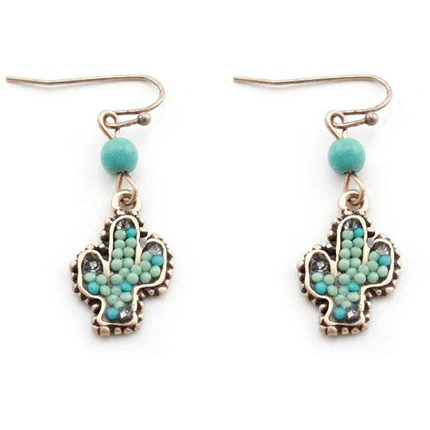 Cactus Stud Earrings for Women - Hypoallergenic & Dainty Succulent Jewelry - Perfect for Boho, Summer & Festival Outfits