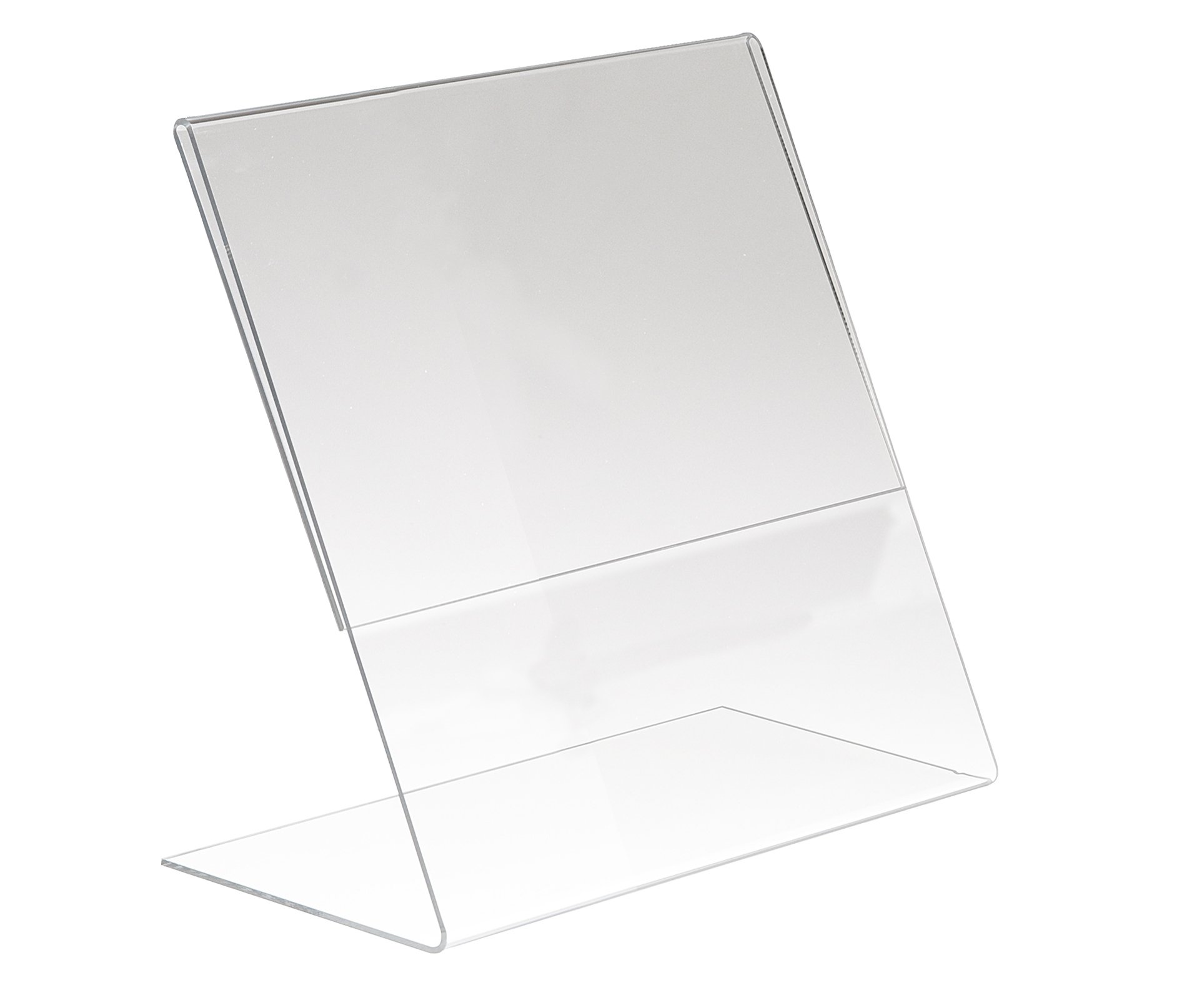 Econoco HP/CT811V-SB Acrylic Vertical Slant Back Counter Top Sign Holder - 8.5