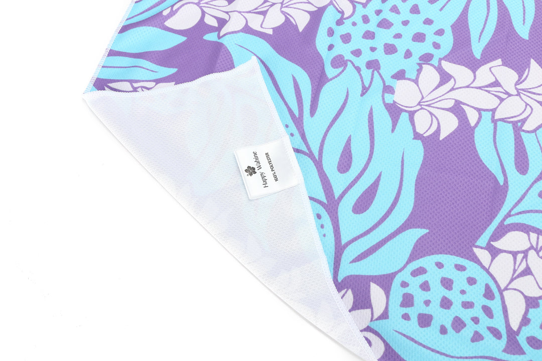 Cooling Towel Ulu Lei Purple - Soft & Quick-Dry Cooling Fabric for Sports, Yoga, Gym, Hiking & Outdoor Activities