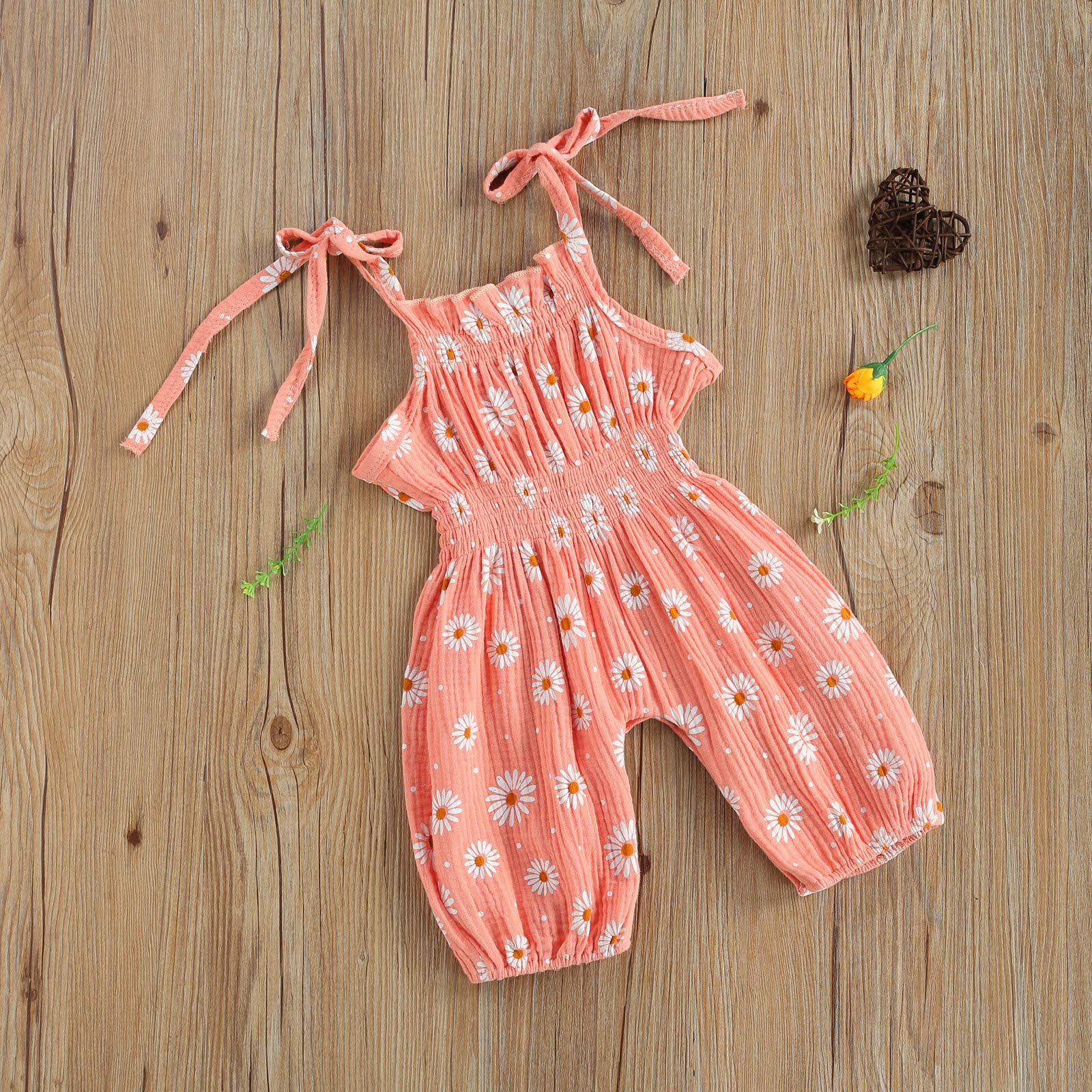 Summer Baby Girl Romper - Sleeveless Halter Floral Jumpsuit for Infants | Cute One-Piece Outfit for Beach, Park & Playtime
