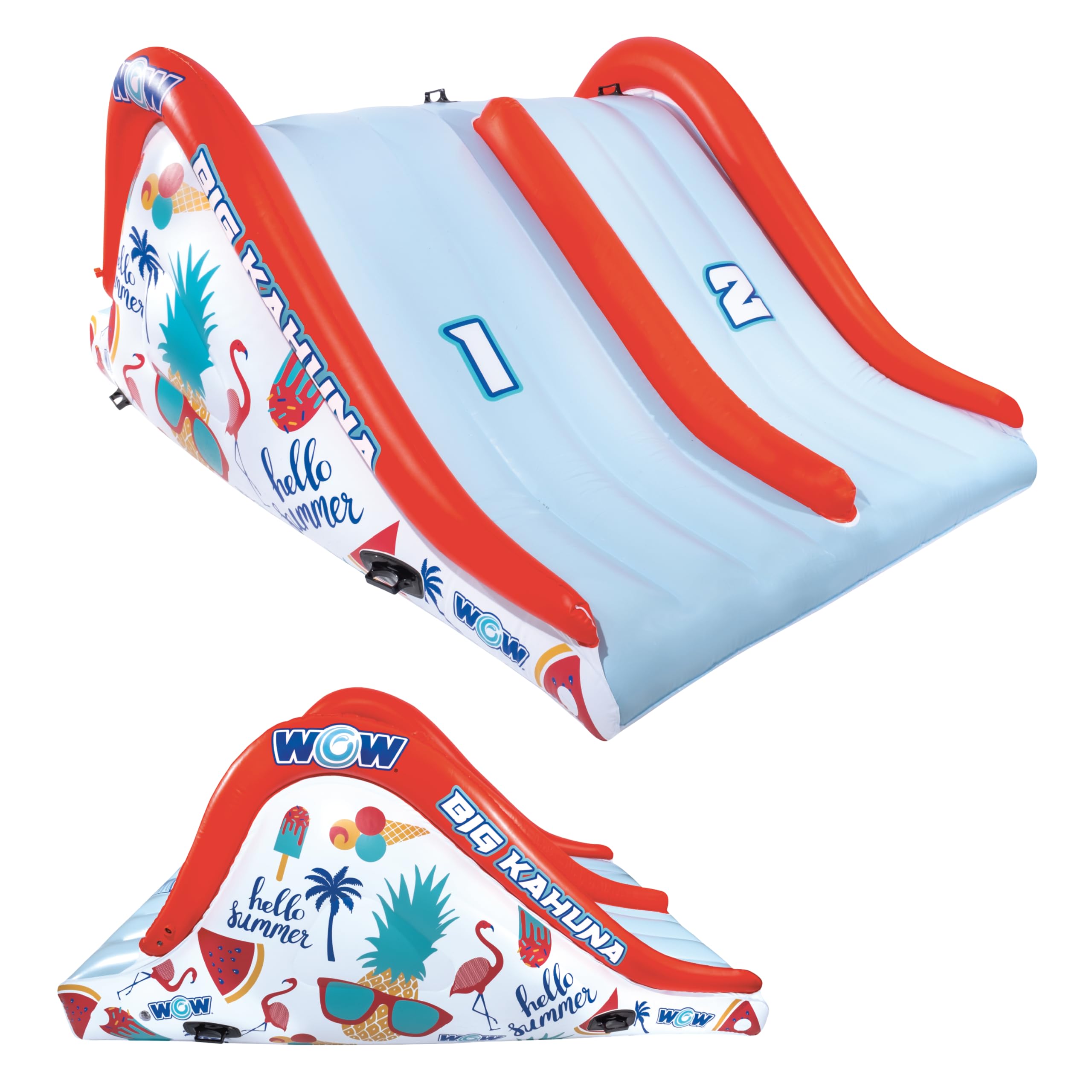WOW Sports Big Kauna Inflatable 2-Person Pool Waterslide for Inground Pools - Giant Backyard Water Slide with Sprinkler for Kids & Adults - Perfect for Summer Parties, Family Gatherings & Outdoor Water Fun