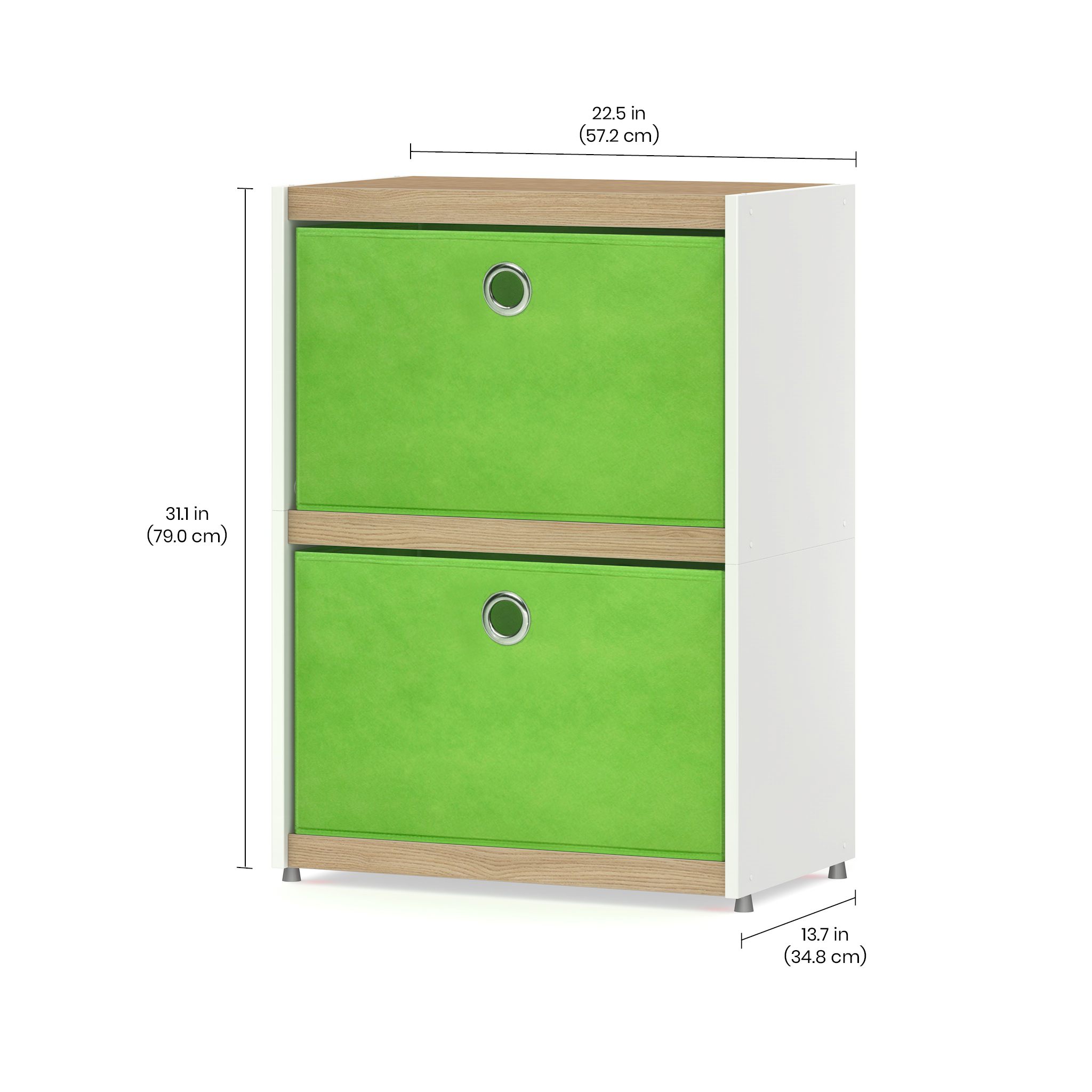 YOMO Modular Bookshelf 1x2 - Modern Wooden Bookcase with Adjustable Shelves for Home & Office Storage - Perfect for Living Room, Bedroom or Study Organization