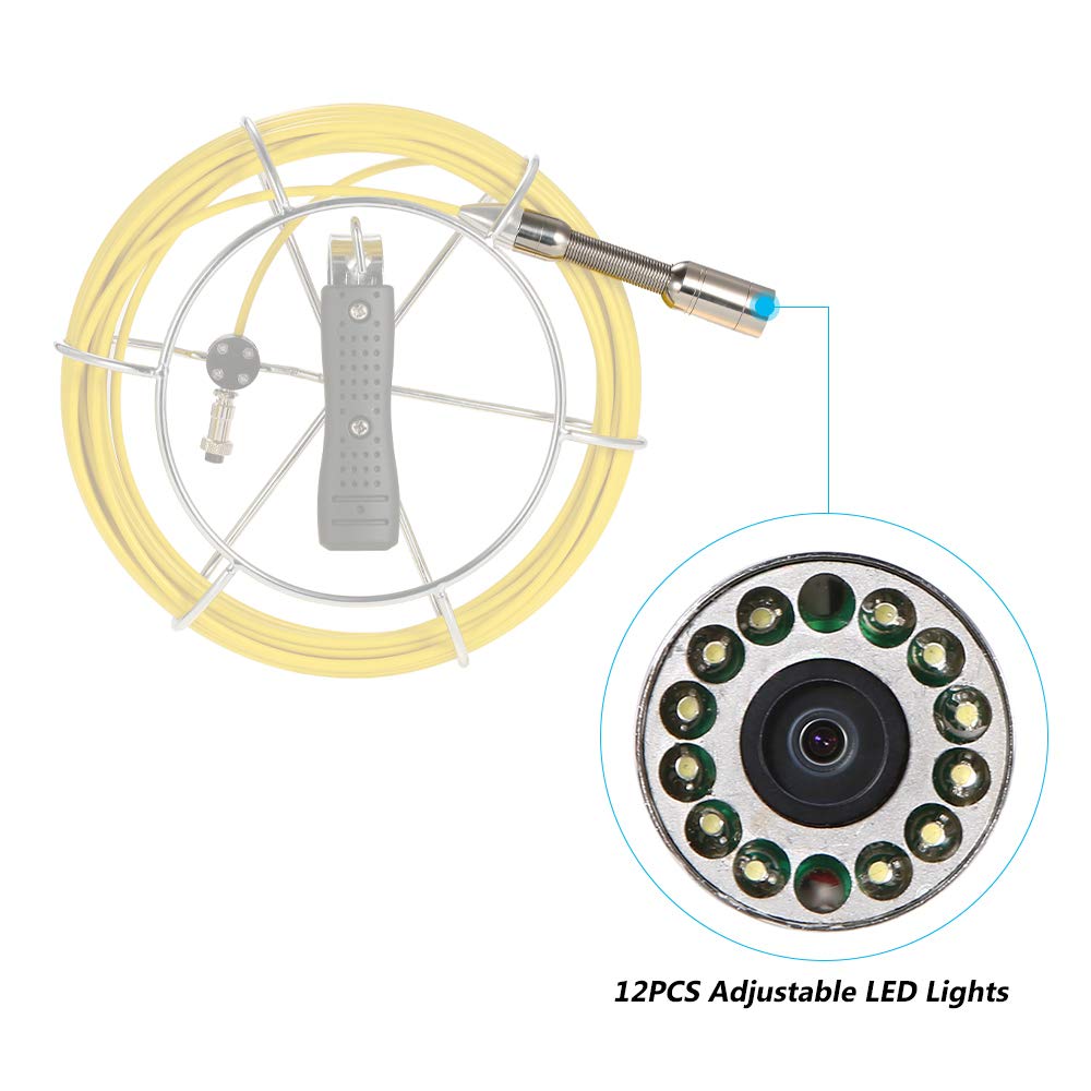 Lixada 23mm Sewer Pipe Inspection Camera Head Replacement - Drain Pipeline Camera for Plumbing & Sewer Line Maintenance (Ideal for Homeowners & Professional Plumbers)