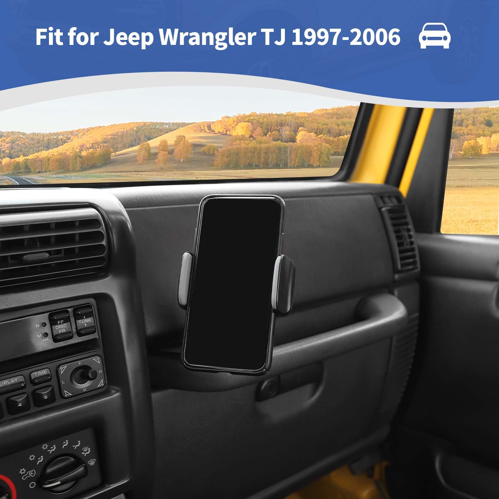 Jeep TJ Walkie Talkie Mount Bracket - RT-TCZ Phone Radio Holder Accessories Compatible with Jeep Wrangler TJ 1997-2006 - Perfect for Off-Roading, Camping & Emergency Communication