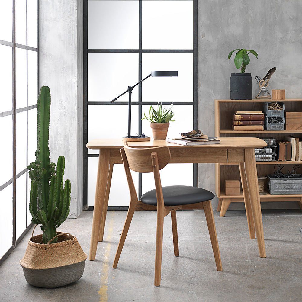 JAREL 47-Inch Natural Wood Study Desk for Home Office - Perfect for Small Spaces, Remote Work & Online Learning