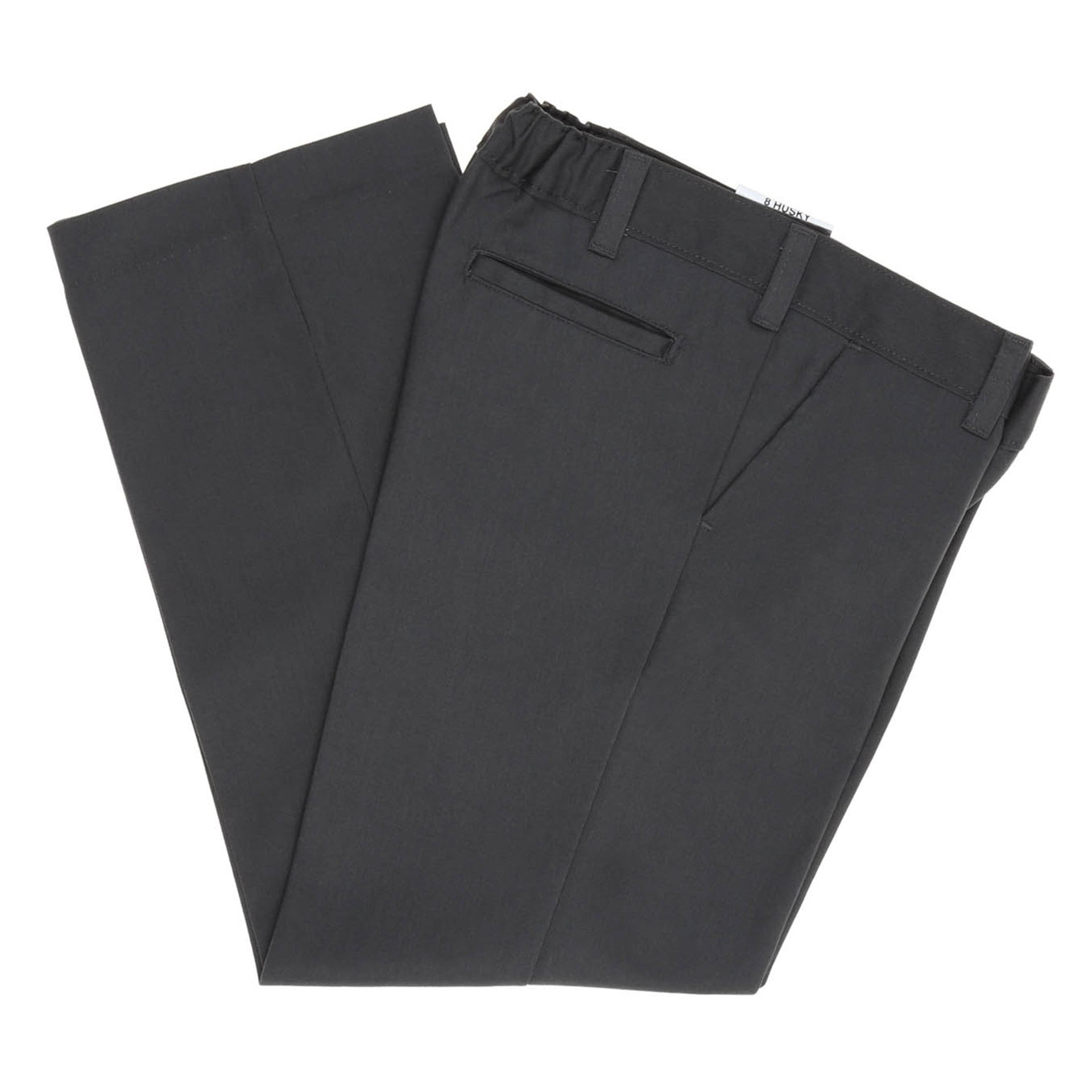 Dickies Boys' Flat Front Husky Pants - Charcoal Grey Durable School Uniform & Work Pants for Active Kids | Perfect for School, Play & Outdoor Activities