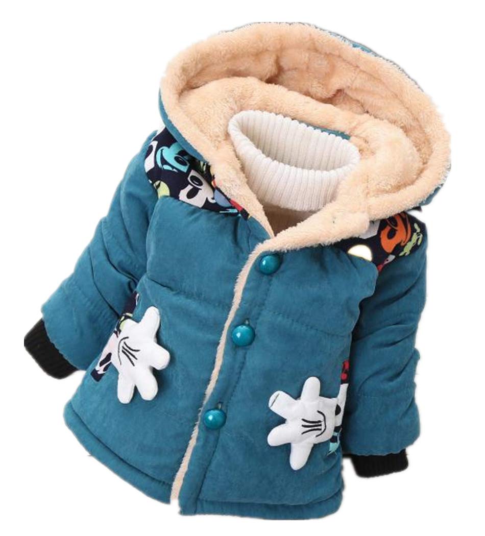 Minow Toddler Boys Winter Hooded Jacket - Warm Cotton Coat for Outdoor Play