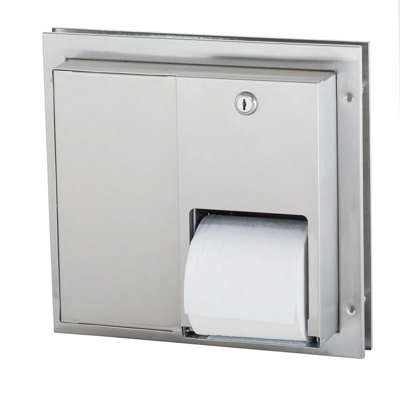 Bradley 5422 0000 Bradex Dual Roll Toilet Paper Dispenser - Wall Mounted Satin Finish for Bathroom & Restroom Organization