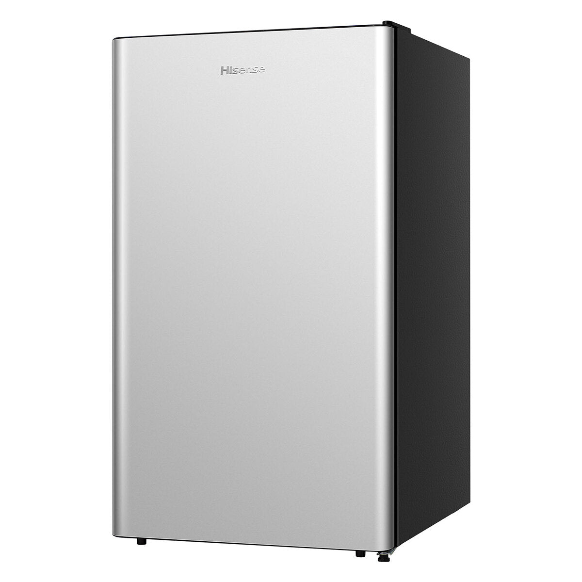 Hisense 124L Mini Bar Fridge - Silver HRBF126S Compact Refrigerator for Drinks, Snacks & Small Spaces - Perfect for Home, Office, Dorm or Entertainment Room