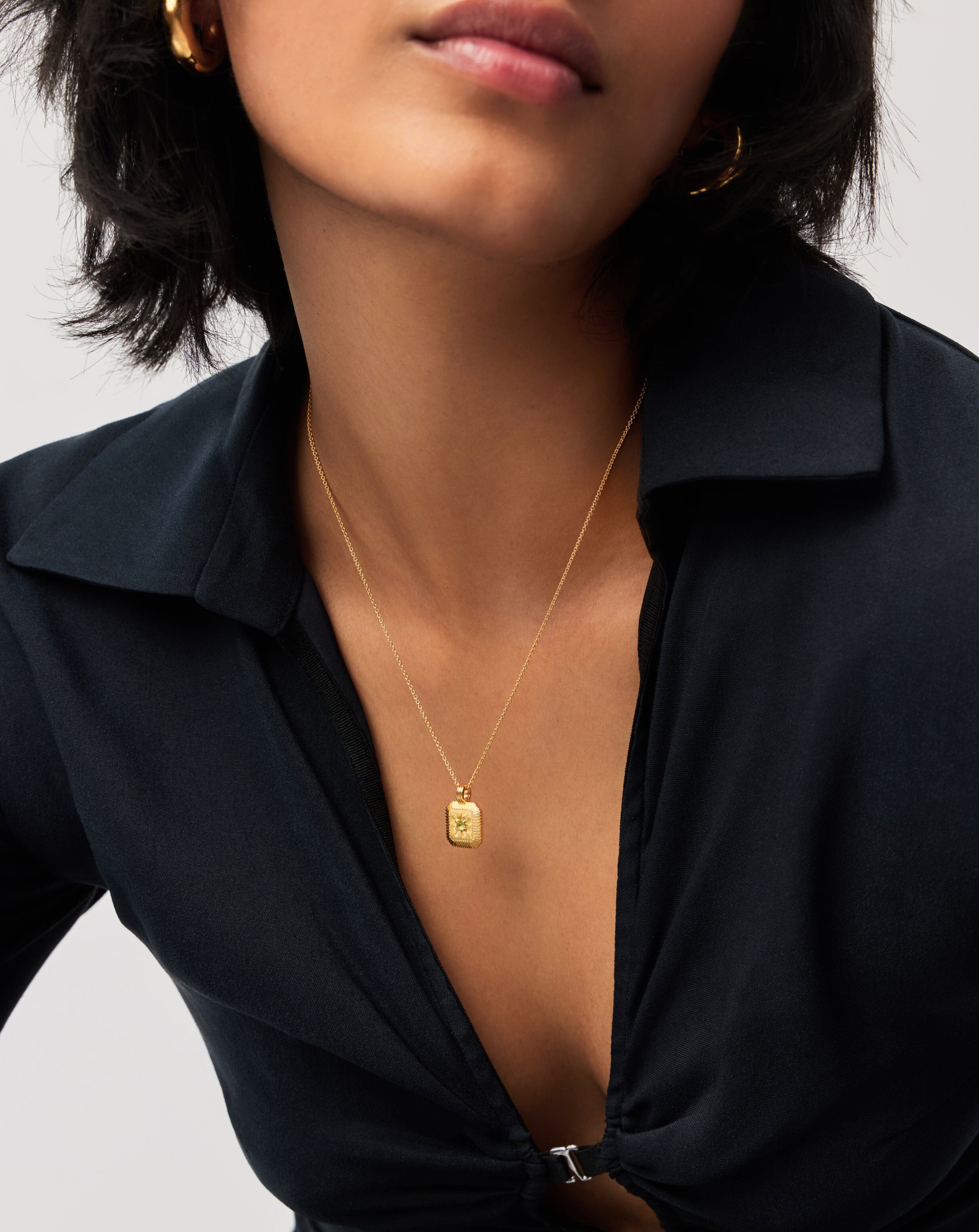 August Birthstone Pendant Necklace - 18k Gold Vermeil with Genuine Peridot | Elegant Jewelry Gift for Women, Birthday, Anniversary & Special Occasions