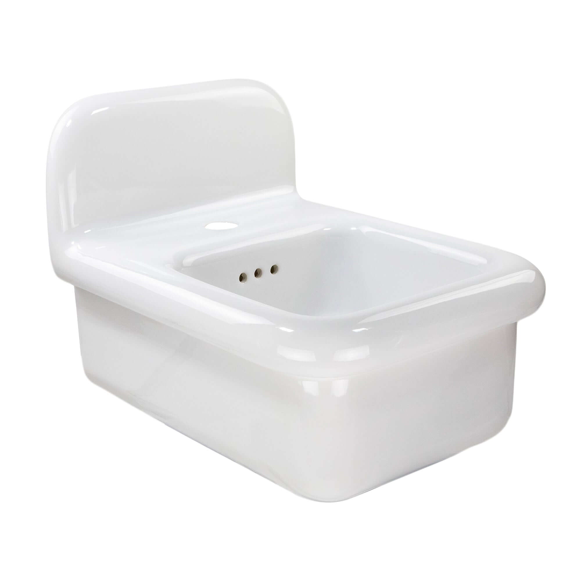 Vintage Nantucket 14-Inch Fireclay Wall-Mount Bathroom Sink | NS VCDM14 WW | Perfect for Small Bathrooms, Powder Rooms & Coastal Home Decor