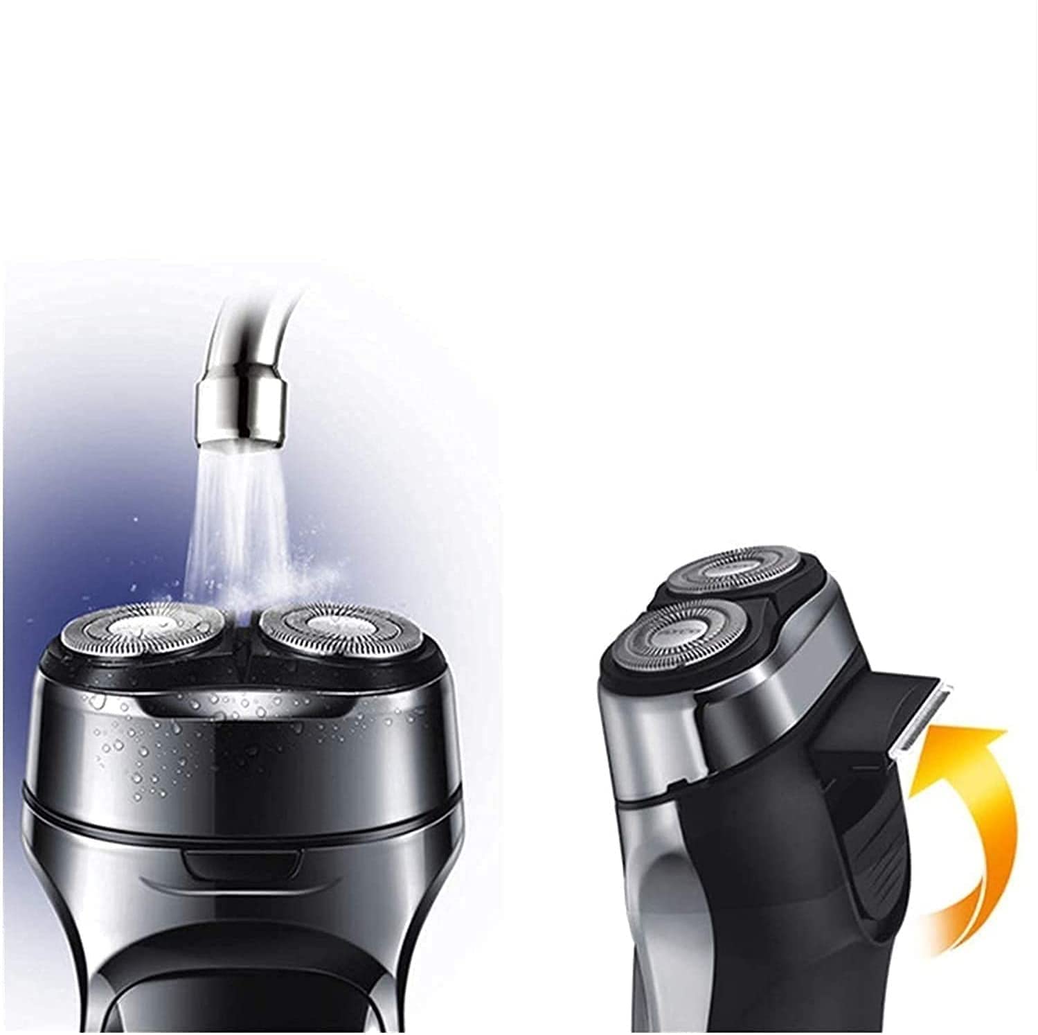 Waterproof Electric Razor for Men - IPX7 Wet & Dry Shaver with Pop-up Beard Trimmer & USB Rechargeable (Black) - Perfect for Travel, Gym & Daily Shaving