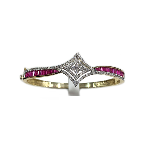14K Yellow Gold Ruby Bangle Bracelet for Women - Elegant & Durable Jewelry Gift for Birthday, Anniversary & Special Occasions