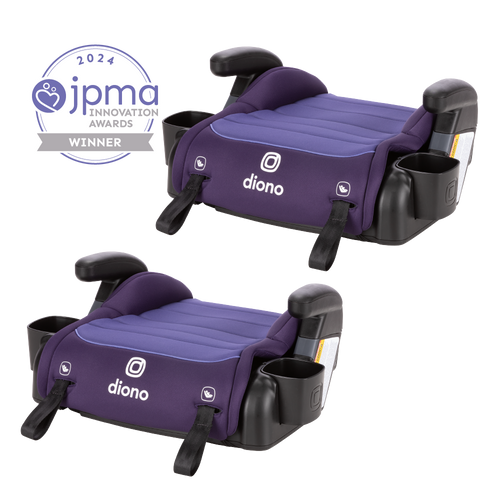 Diono Connect3 RXT Backless Booster Car Seat with LATCH System - 2 Pack for Kids Travel Safety | Perfect for School Drop-offs, Road Trips & Everyday Commuting