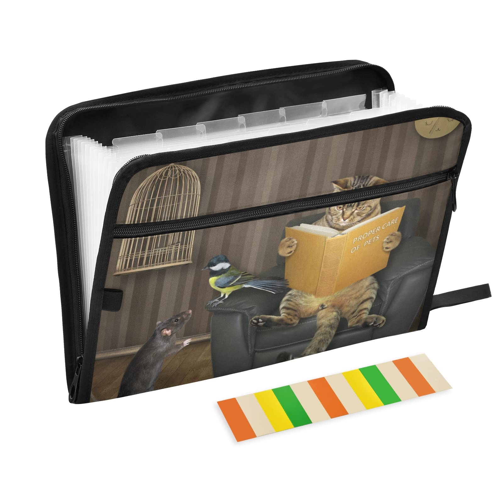 UMIRIKO 13-Pocket Expanding File Folder with Sticky Labels - Accordion Organizer for A4/Letter Size Documents - Zippered Closure - Perfect for Office, School & Home Organization (20220499)