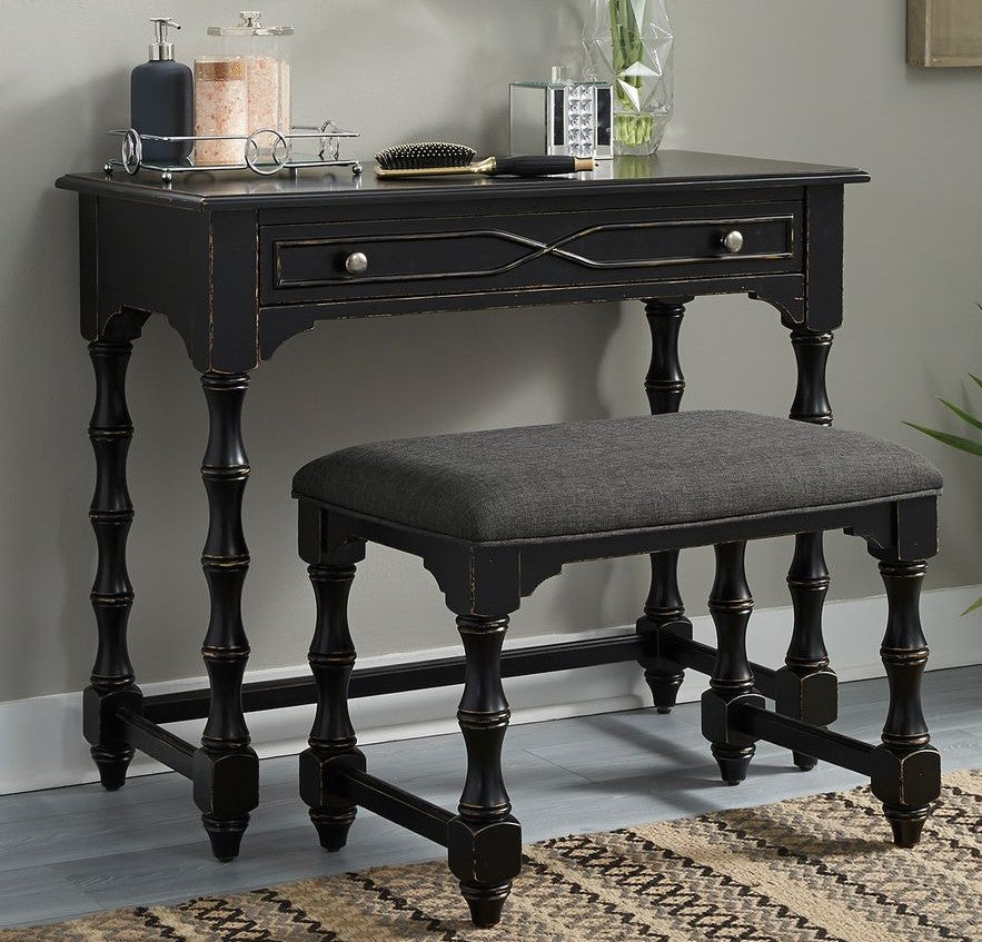 Elegant Vanity Desk Set with Stool - Modern Dressing Table for Makeup & Skincare - Perfect for Bedroom, Boudoir, and Beauty Room Decor