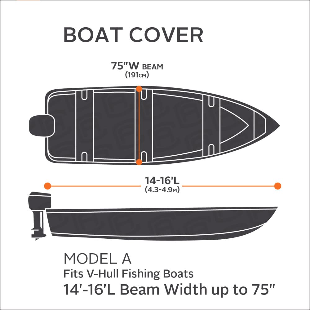 Stellex All Seasons Boat Cover - Fits 14' to 16' Boats (75