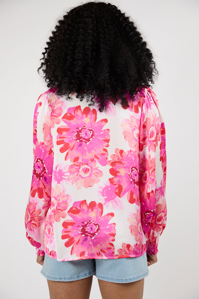 Elegant Rose Floral Satin Button Down Blouse for Women | Perfect for Office, Date Night & Special Occasions | Final Sale