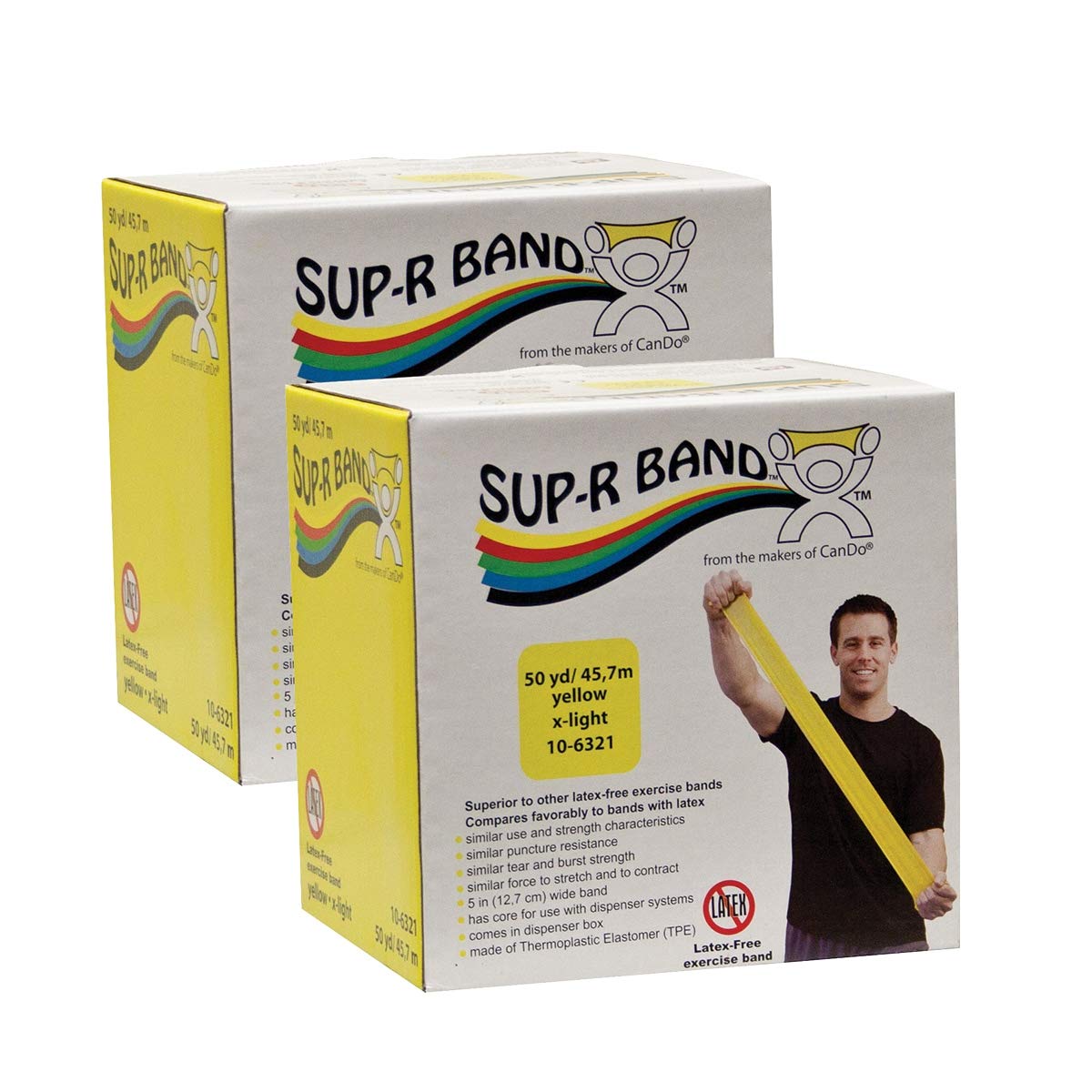 Sup-R Band® Latex-Free Resistance Exercise Band for Physical Therapy, Home Workouts & Fitness Training - Fabrication Enterprises