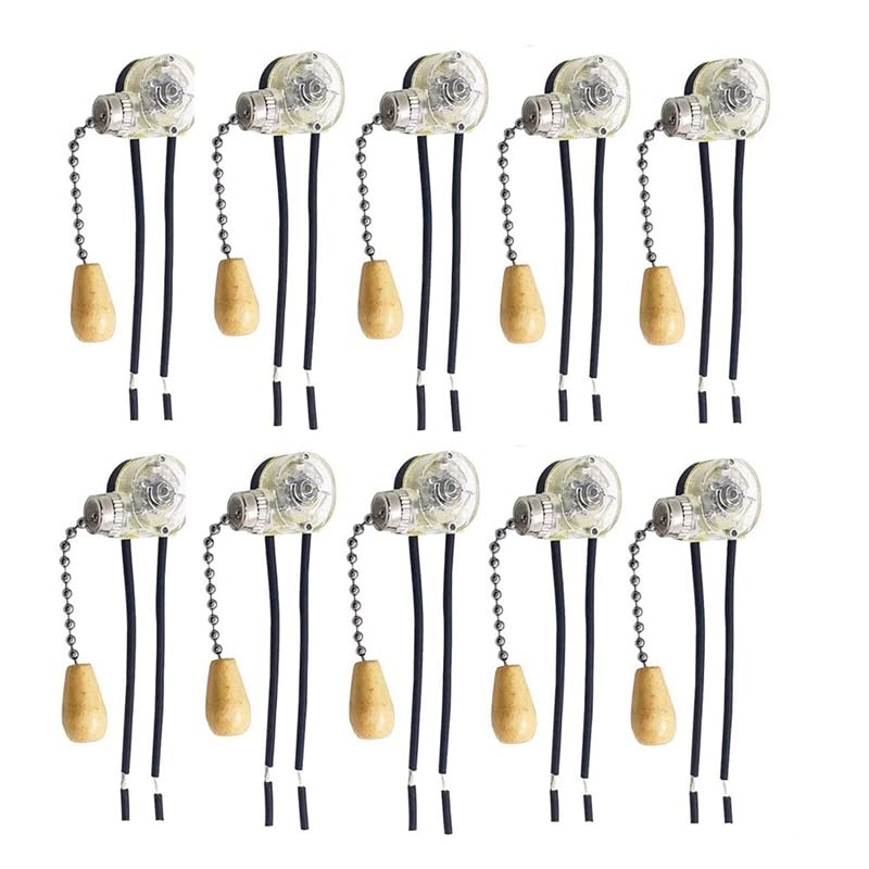 10Pcs Transparent Silver Ceiling Fan Pull Chain Switch - Wall Light Replacement Cord for Home Ceiling Fan & Lamp (Perfect for Bedroom, Living Room, Kitchen Lighting Fixtures)