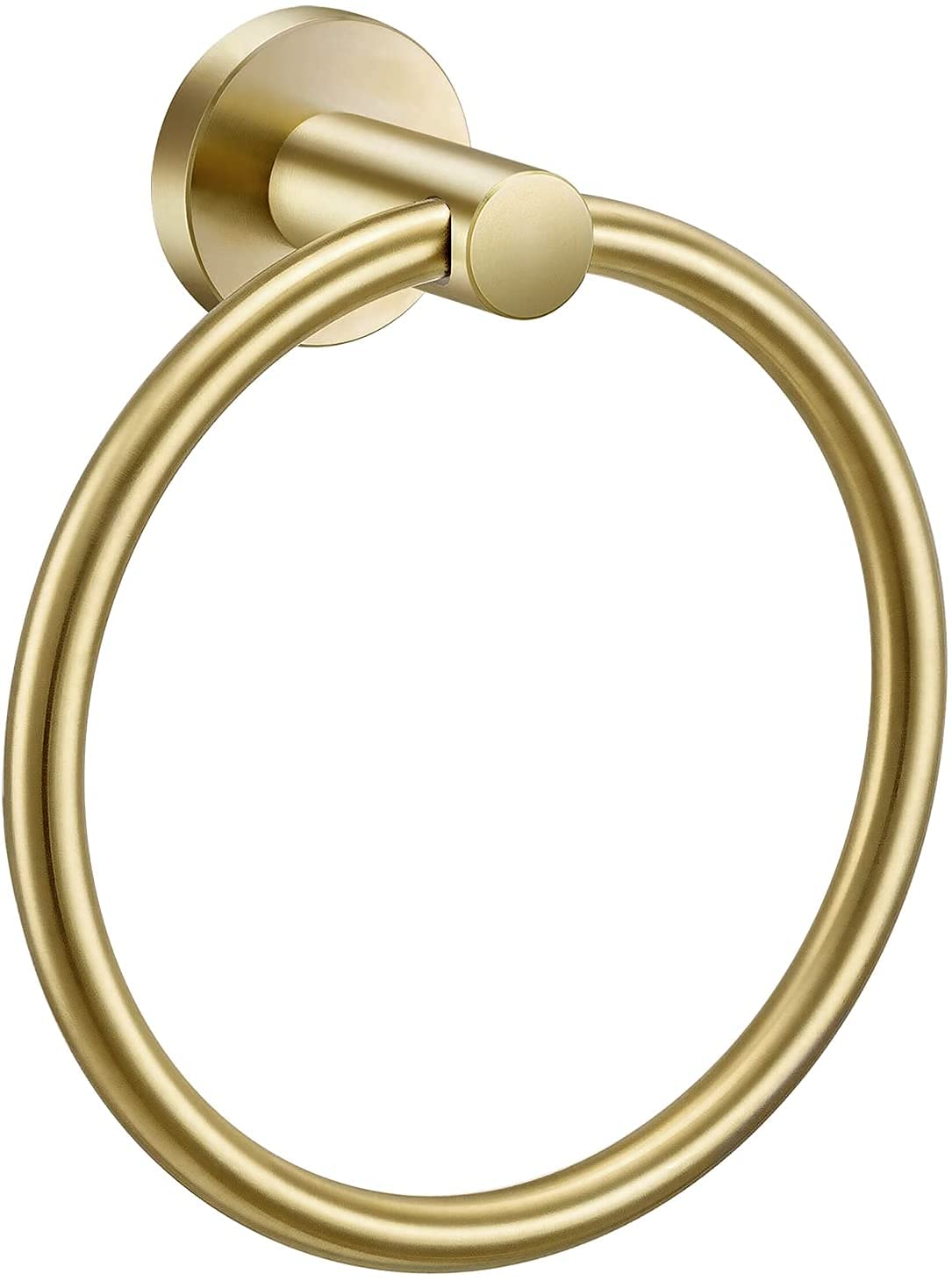 Flyfox Brushed Gold Towel Ring - 304 Stainless Steel Bathroom Accessory for Modern Homes