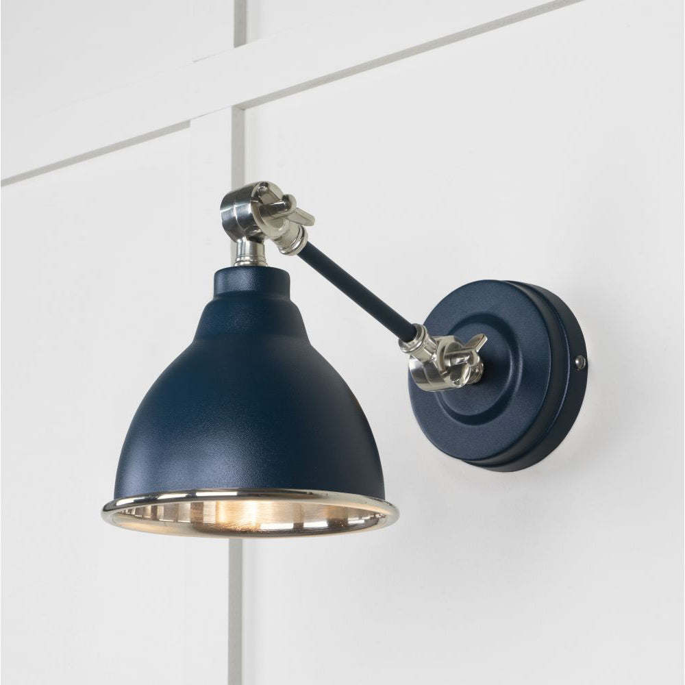 Smooth Nickel Brindley Wall Light - Modern Sconce with Adjustable Arm & Multiple Color Options - Perfect for Bedroom, Living Room, or Hallway Lighting