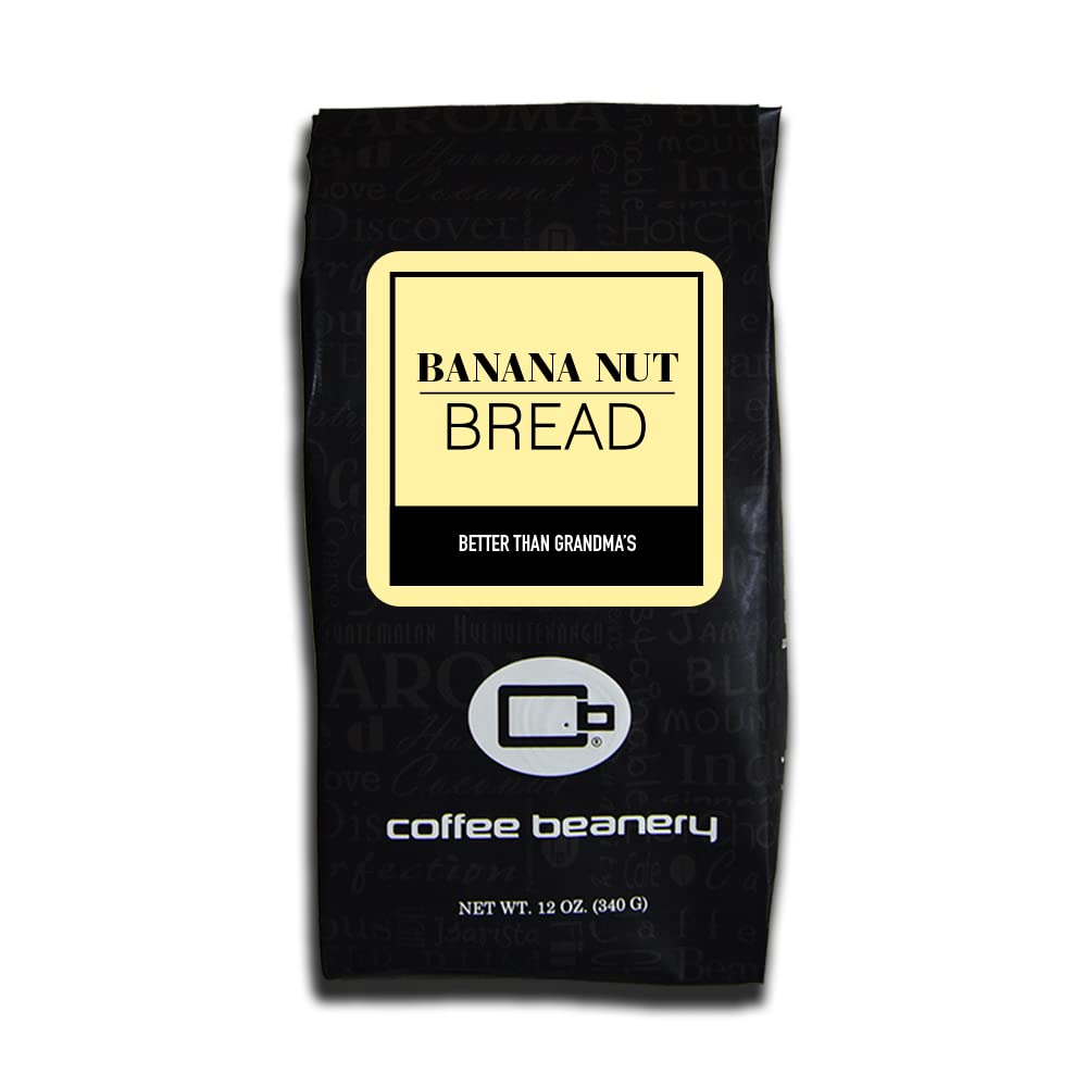 Premium Banana Nut Bread Flavored Arabica Coffee - Medium Roast Ground Coffee (12oz Bag) - Perfect for Breakfast, Afternoon Tea & Gift Giving