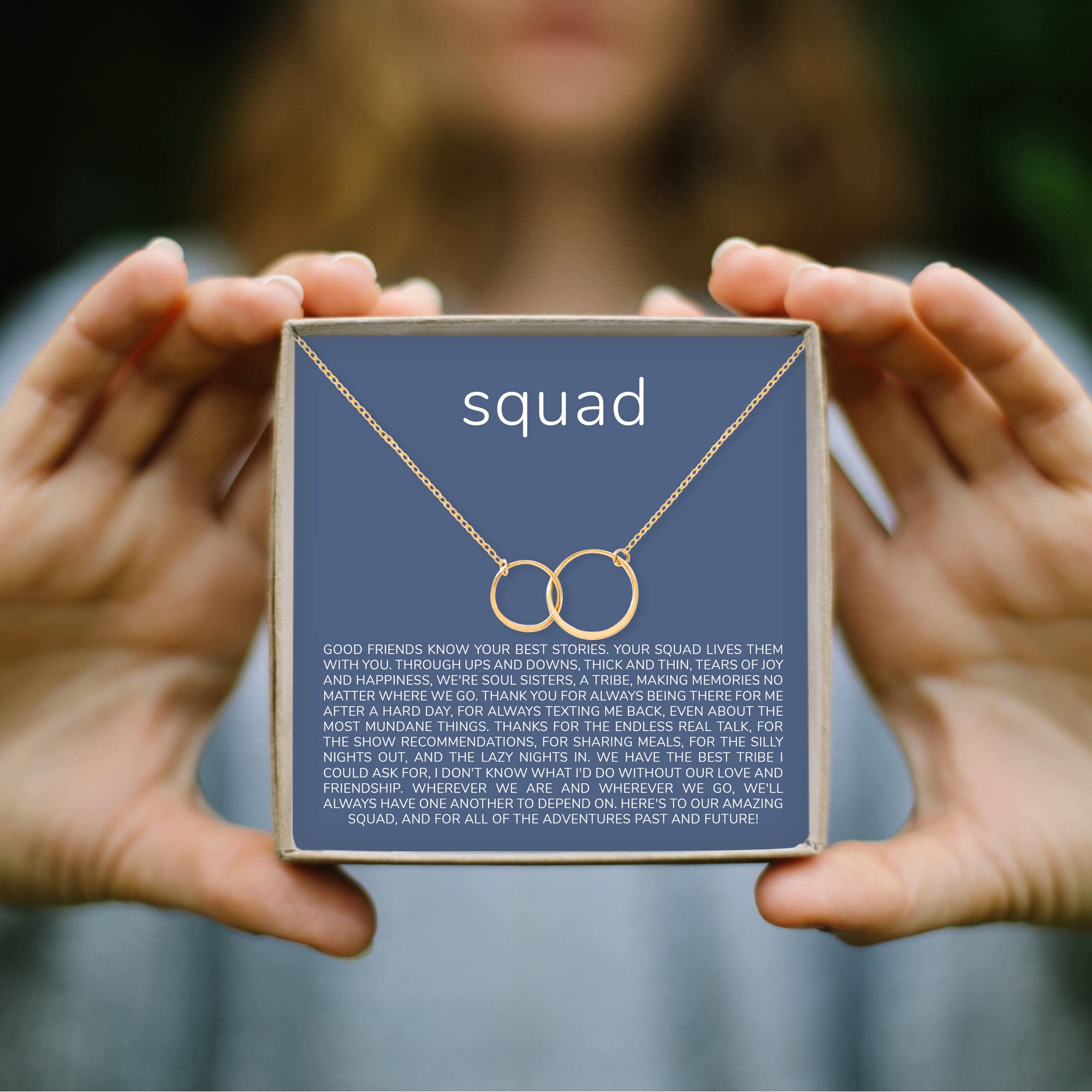 Dear Ava Squad Gift Necklace for Best Friends - Soul Sisters Jewelry with Inspirational Quotes - Perfect for Bachelorette Parties & Friendship Gifts