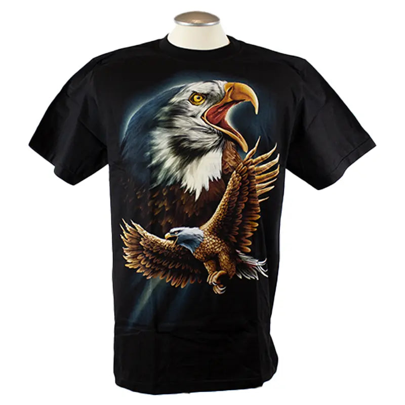BOL/Open Road Men's Screeching Eagle Graphic T-Shirt - Cool Vintage Style Cotton Tee for Casual Wear, Street Fashion & Outdoor Activities
