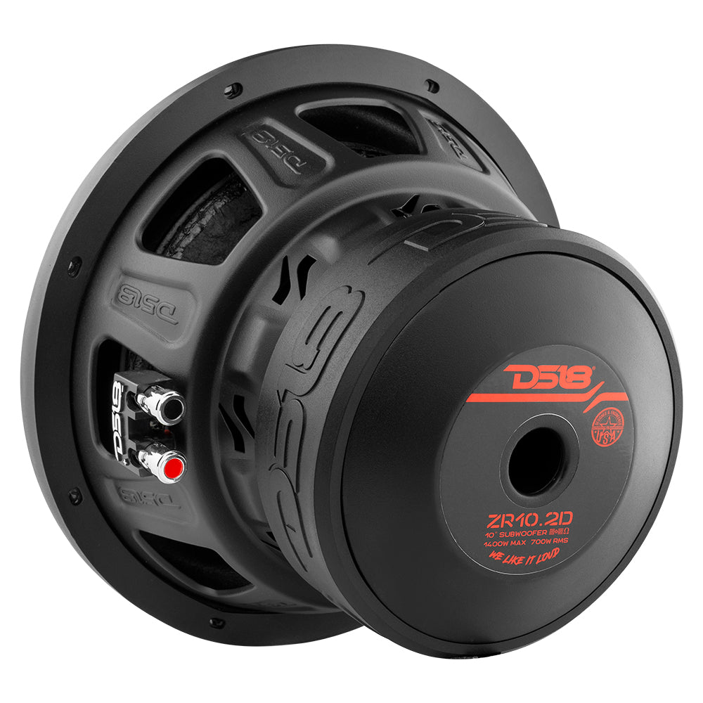 ZR 10 Inch 700 Watts RMS DVC 2 Ohm Car Subwoofer - Powerful Bass for Car Audio Systems & Home Theater